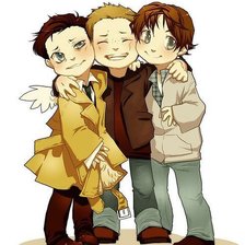 Схема вышивки «Кас, Дин и Сэм»