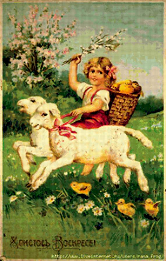 ХРИСТОС ВОСКРЕС! - пасха, верба, праздники, весна, ангел. ягненок - предпросмотр