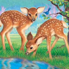 Схема вышивки «оленята»