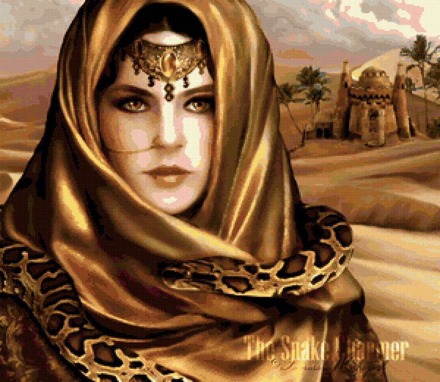 девушка - змея, женщина, девушки, люди, восток, образ, портрет - предпросмотр