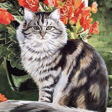 Схема вышивки «кошечка»