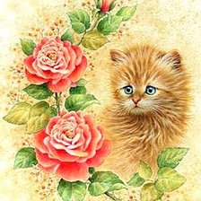 Схема вышивки «Котёнок»