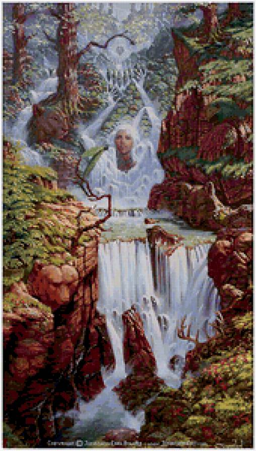 Джонатан Эрла Баузера - фея, женщина, водопад, ангел, современные художники, пейзаж - предпросмотр