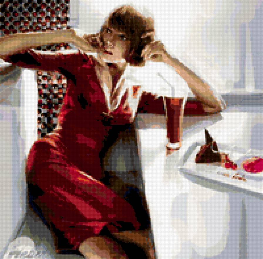 девушка в кафе - предпросмотр