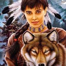 девушка и волк