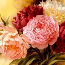 Схема вышивки «пионы»