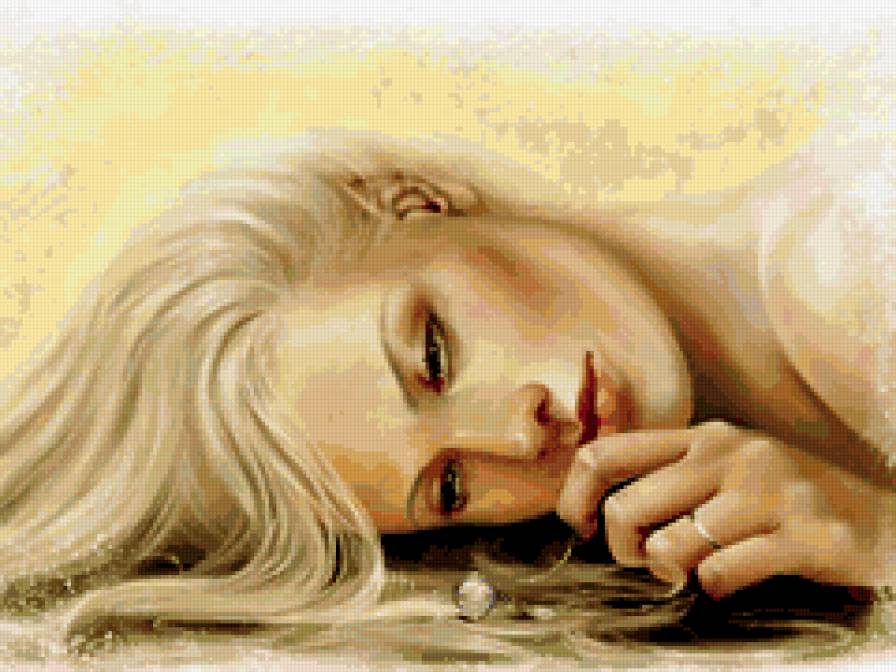 девушка - одиночество, красота, картина, девушка, любовь - предпросмотр