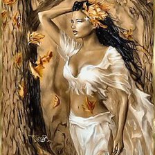 Схема вышивки «девушка осень»