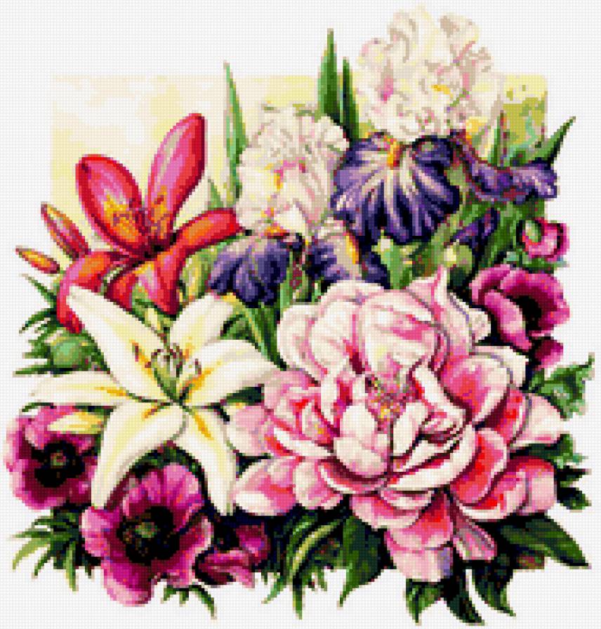 букет - подушка, цветы, букет - предпросмотр