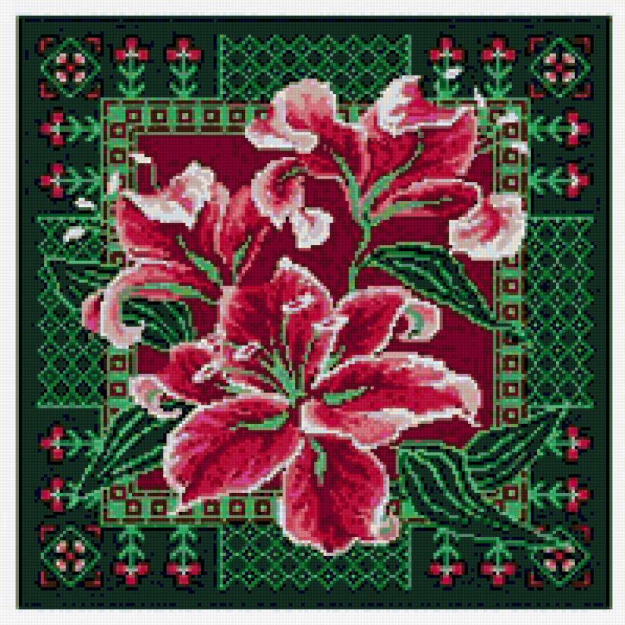 подушка - лилии, подушка, цветок - предпросмотр