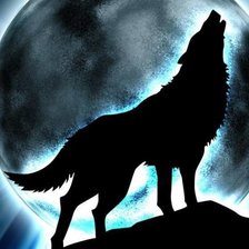 Схема вышивки «волк прилуне»