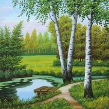 Схема вышивки «Край березовый»