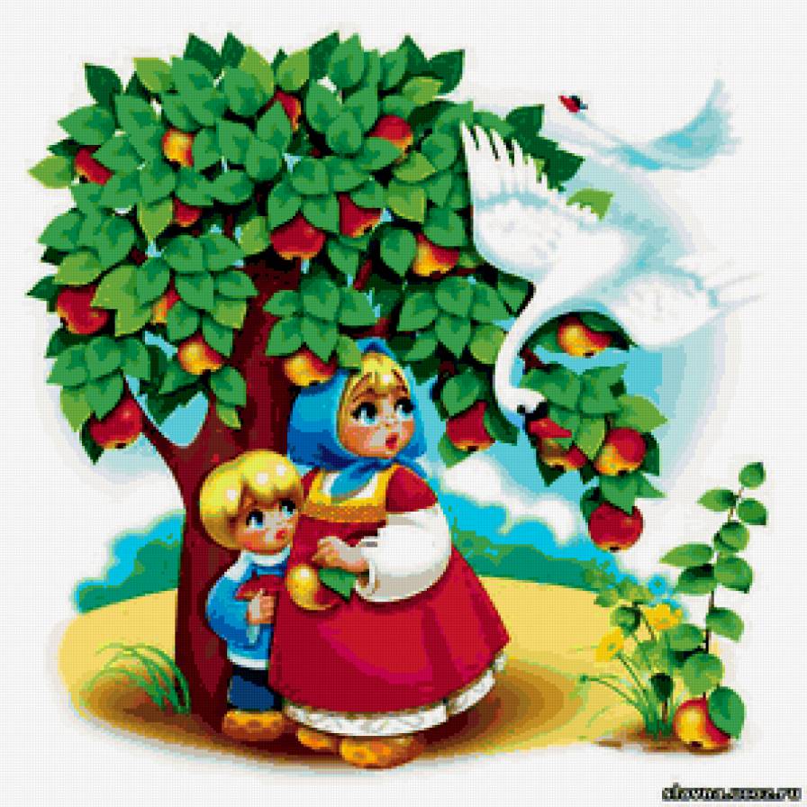 ДЕТЯМ - лебеди, гуси, сестра, сказка, сказочные герои, яблоня, брат - предпросмотр