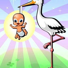 Схема вышивки «Аист с малышом»