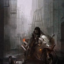 Схема вышивки «Мотоциклистка»