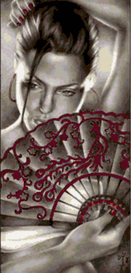 Фламенко - черно-белое, монохром, танцовщица, испания, фламенко, танец, девушка - предпросмотр