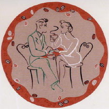 Схема вышивки «Кофе вдвоем»