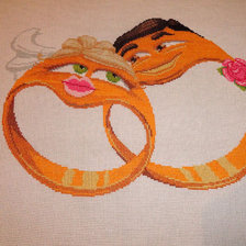 Схема вышивки «обручальные кольца»