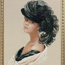 Схема вышивки «дама в шляпе»