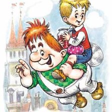 Схема вышивки «Малыш и Карлсон»