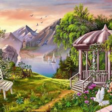 Схема вышивки «пейзаж»