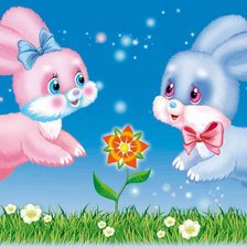 Схема вышивки «зайчики»