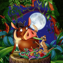 Схема вышивки «тимон и пумба»