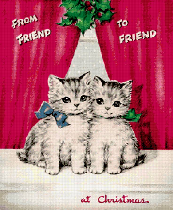 котята - котик, рождество, котики, друзья, кошка, кошки, коты, котенок, животные - предпросмотр