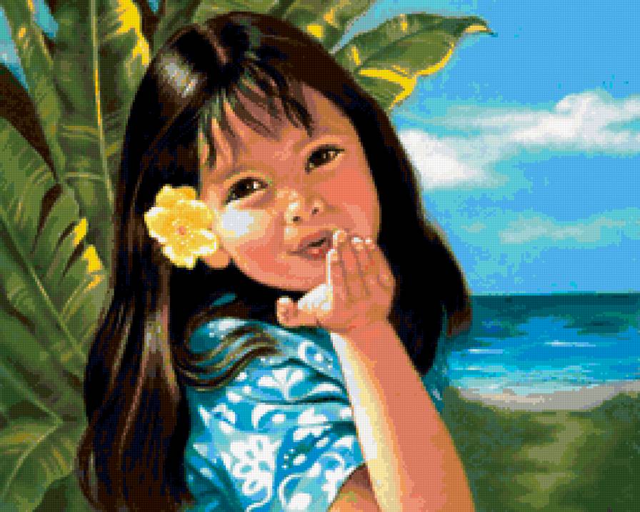 девочка - лето, портрет, люди, дети, гаваи - предпросмотр