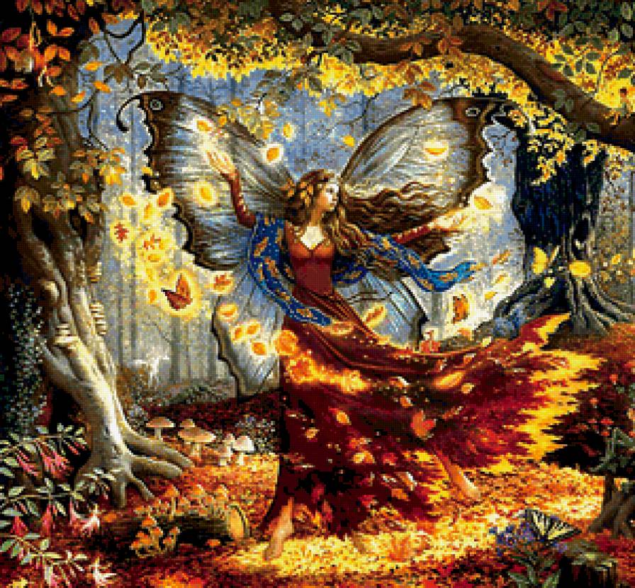 Фея осени - лес, фея, осень - предпросмотр