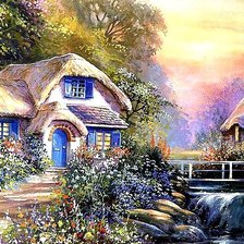 Схема вышивки «Домик в лесу»