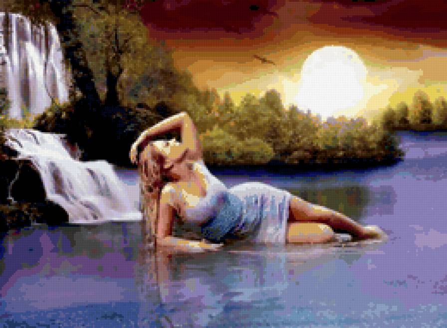 девушка - девушка, одиночество, красота, любовь, картина - предпросмотр