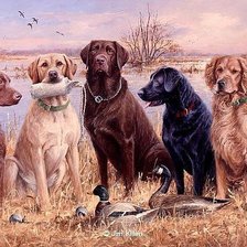 Схема вышивки «Охотники»