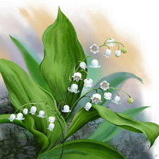 Схема вышивки «ландыши»