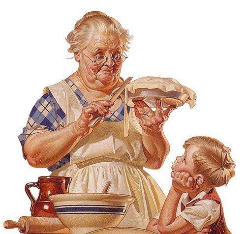 Бабушка - кухня, мальчик, бабушка, выпечка - оригинал