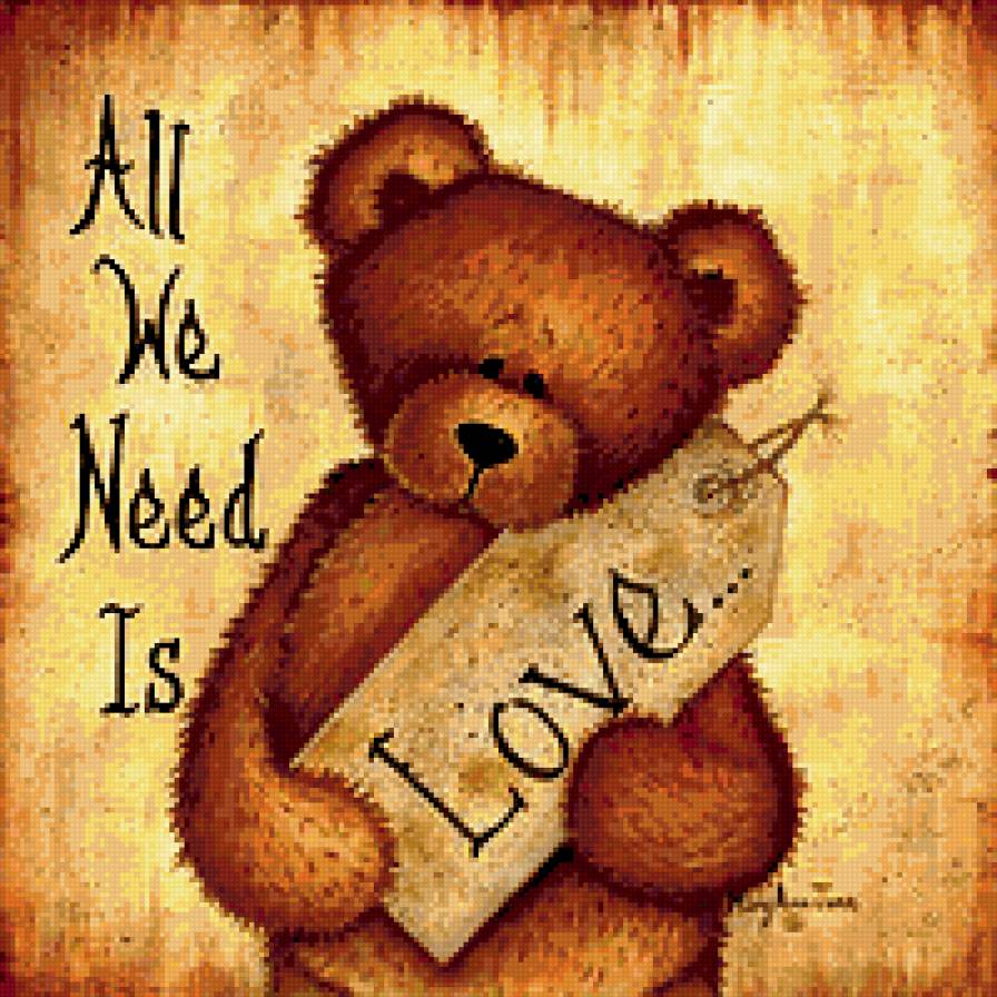 С любовью - мишка, любовь, пожелание - предпросмотр