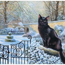 Схема вышивки «Чёрный кот»