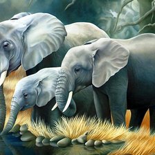 Схема вышивки «СЛОНЫ НА БЕРЕГУ ГАНГИ»