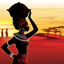 Схема вышивки «Африканская девушка»