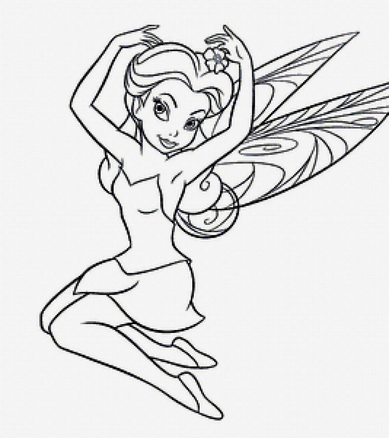 монохром - контур, принцессы диснея, монохром, мультик - предпросмотр