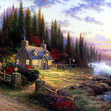 Схема вышивки «домик у моря»