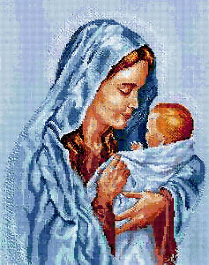 Мать и дитя - дети, ребенок, малыш, материнство, иконы, мать, живопись, мама - предпросмотр