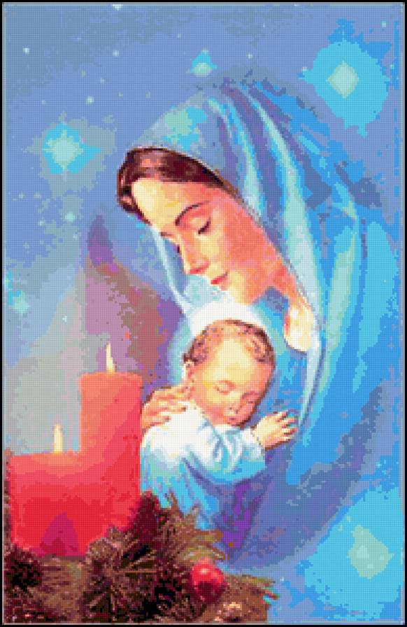 Мать и дитя - материнство, мама, живопись, дети, иконы, мать, малыш, ребенок - предпросмотр