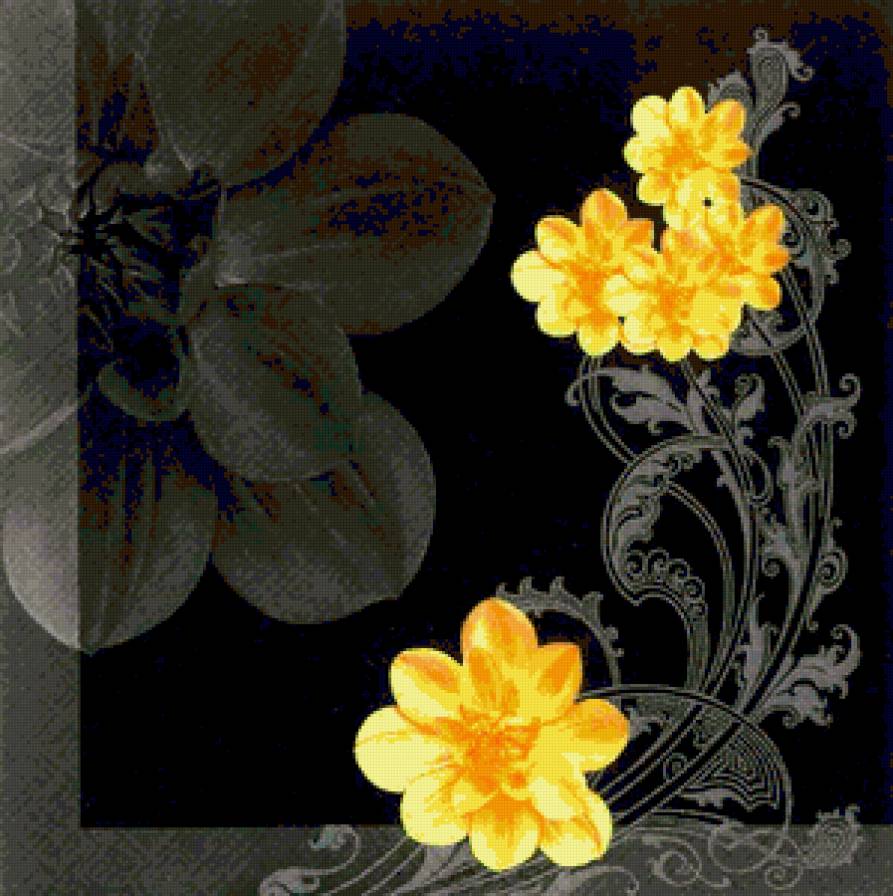 Элегантная подушка - цветы, подушка - предпросмотр