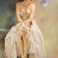 Схема вышивки «девушка с цветком»