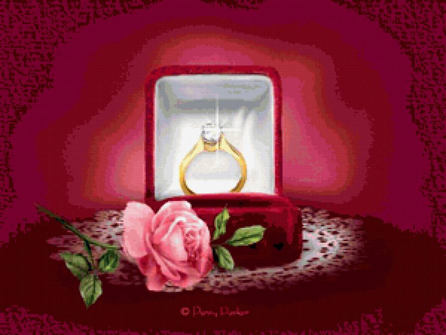 ОБРУЧАЛЬНОЕ КОЛЬЦО - золото, обручение, подарок, кольцо, роза, романтика - предпросмотр