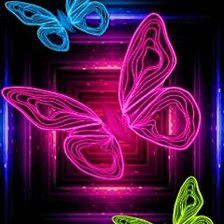 Схема вышивки «неоновые бабочки»