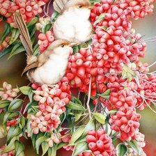 Схема вышивки «Птицы в ягодах»