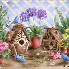 Схема вышивки «Птичкин дом»