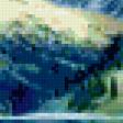 Предпросмотр схемы вышивки «Пейзаж, лес, река, горы» (№223999)